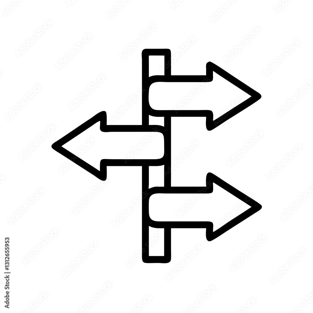 Directional arrows icon indicating movement, navigation concept Directional arrows icon indicating movement, navigation concept