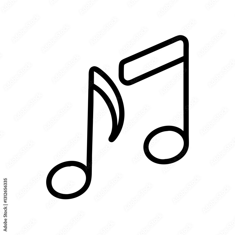 Music note icon representing harmony, creative expression concept Music note icon representing harmony, creative expression concept