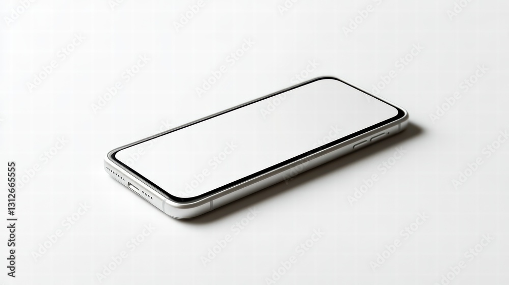 Minimalist Mockup of a Smartphone: A sleek, modern smartphone lies isolated. Capturing the simplicity and functionality of this essential device. Minimalist Mockup of a Smartphone: A sleek, modern smartphone lies isolated. Capturing the simplicity and functionality of this essential device.