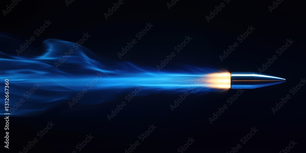 Fototapeta premium flying bullet with trail