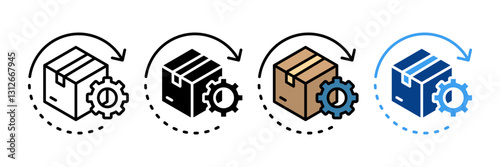 Return Process Icon Set Multiple Style Collection