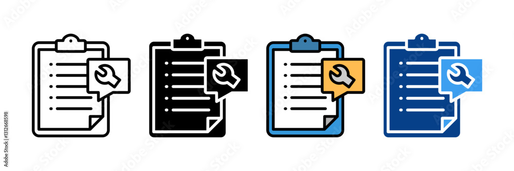 Repair Checklist Icon Set Multiple Style Collection Repair Checklist Icon Set Multiple Style Collection