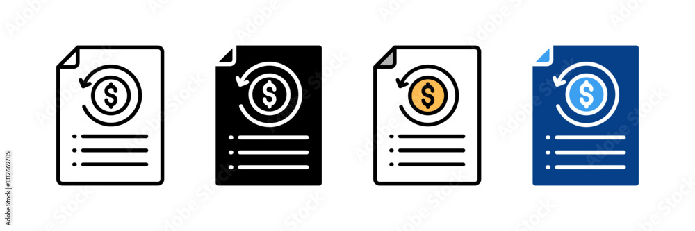 Refund Policy Icon Set Multiple Style Collection Refund Policy Icon Set Multiple Style Collection