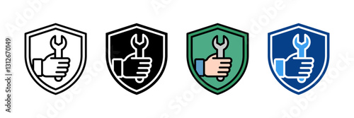 Repair Warranty Icon Set Multiple Style Collection