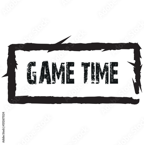 Text GAME TIME spelled out in wooden letter. Surrounded by dice, dominoes other game pieces on black background. Table games. Stay home activity