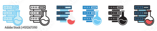 Data Science multi style icon set. use for modern concept, print, UI, UX kit, web and app development. Vector EPS 10, related to artificial intelligence, technology theme.