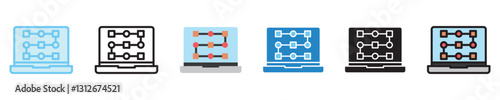Pattern Recognition multi style icon set. use for modern concept, print, UI, UX kit, web and app development. Vector EPS 10, related to artificial intelligence, technology theme.