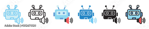 Speech Recognition multi style icon set. use for modern concept, print, UI, UX kit, web and app development. Vector EPS 10, related to artificial intelligence, technology theme.