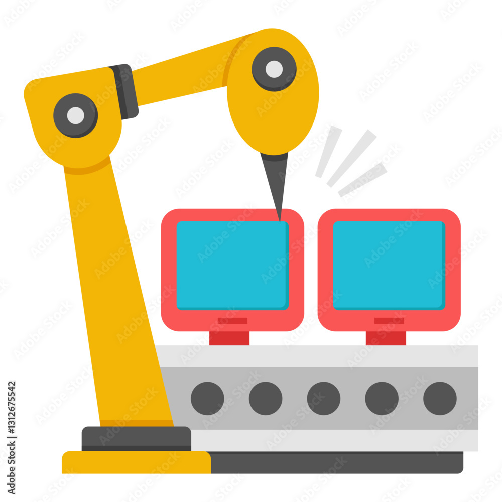 Modern design icon of LCD production line Modern design icon of LCD production line