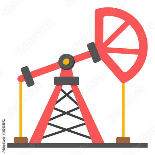 Oil derrick icon, editable vector