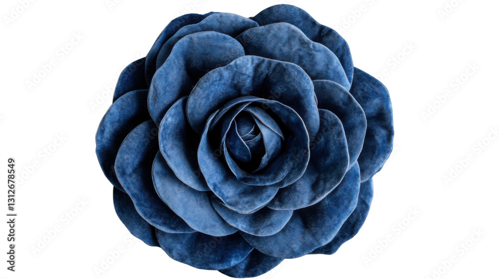 Obraz premium Large blue rose blooming on transparent background
