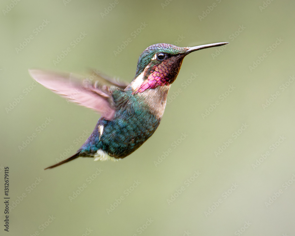 Fototapeta premium Hummingbird Gorgeted Woodstar in flight