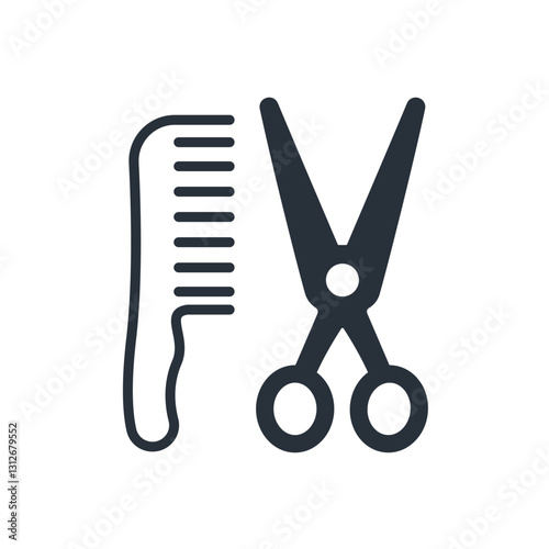 barber shop icons isolated on White Background. Flat style design