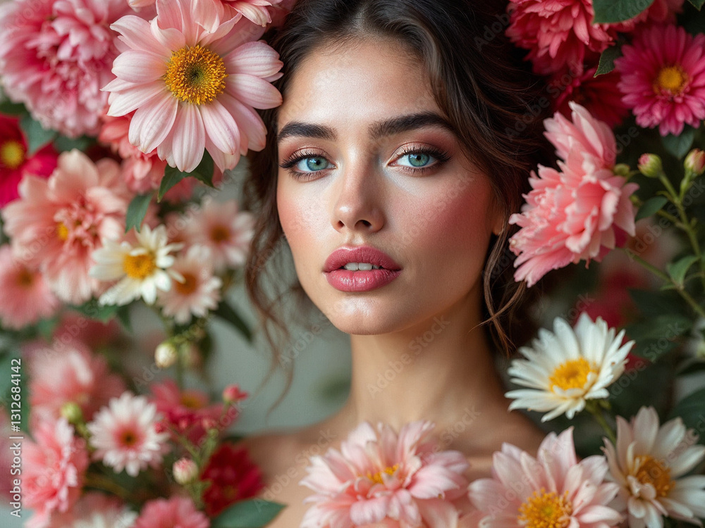 Delicate beauty with flowers