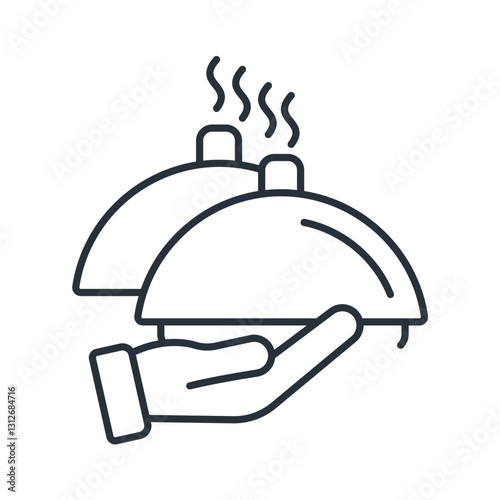 restaurant icons isolated on White Background. Flat style design