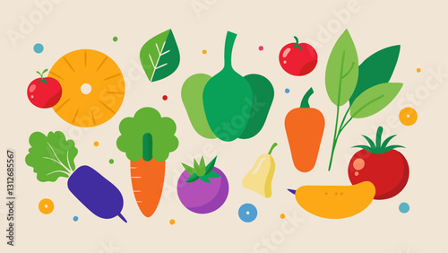 Vegetable icon. Vegetable icon set. Cartoon style