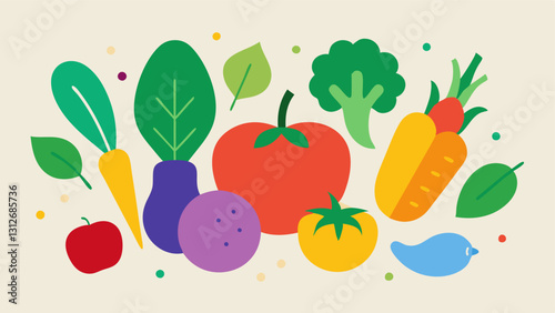 Vegetable icon. Vegetable icon set. Cartoon style