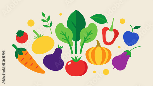 Vegetable icon. Vegetable icon set. Cartoon style