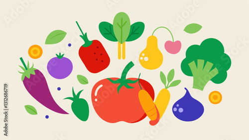 Vegetable icon. Vegetable icon set. Cartoon style