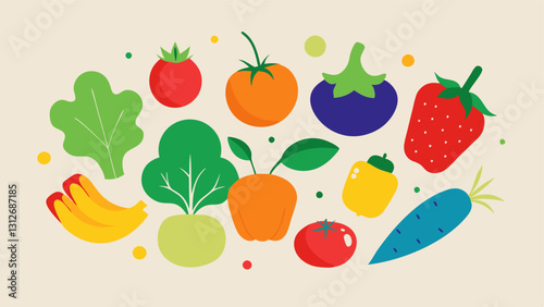 Vegetable icon. Vegetable icon set. Cartoon style