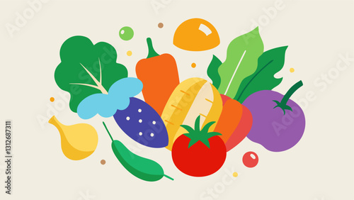 Vegetable icon. Vegetable icon set. Cartoon style