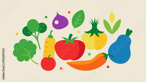 Vegetable icon. Vegetable icon set. Cartoon style