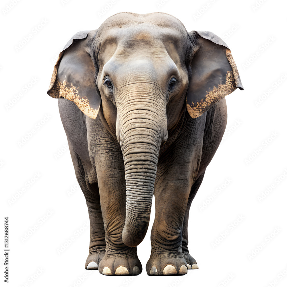 Fototapeta premium A beautiful Asian elephant isolated, Transparent Background. PNG