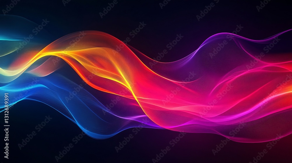 Fototapeta premium vibrant multicolor abstract background with flowing wave-like patterns, dynamic and artistic, energetic atmosphere