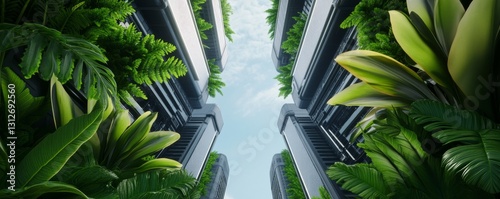 A jungle-infused cyber city, where plants overtake technology in a post-human future
