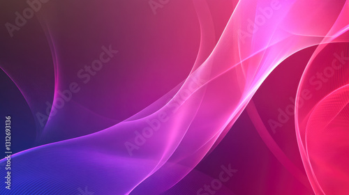 Abstract swirl of pink and purple light waves and gradient design