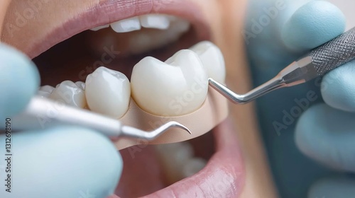Dentist using an ultrasonic scaler to remove plaque and tartar from a tooth highlighting the effectiveness of this technology