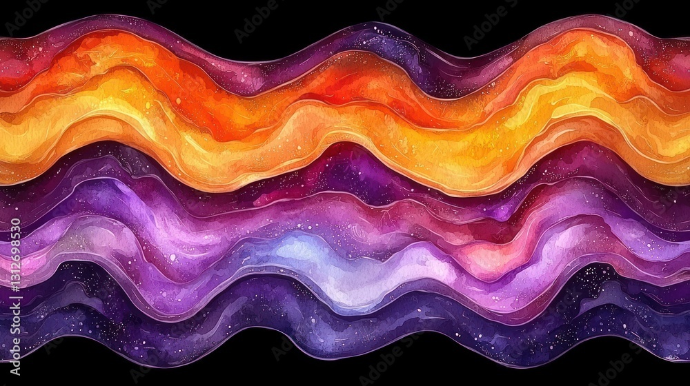 Obraz premium Abstract layered wavy cosmic galaxy background. Possible use Wallpaper, website background