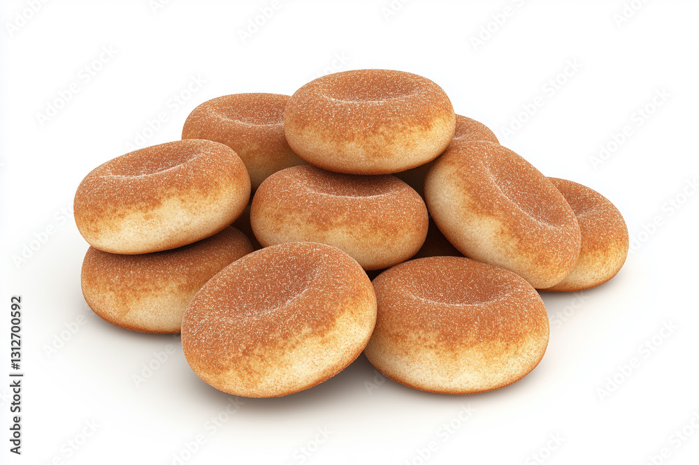 3d isometric view of Snickerdoodles, food illustration, isolated on white 3d isometric view of Snickerdoodles, food illustration, isolated on white