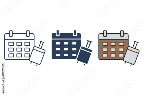 checkin hotel icons isolated on White Background. Flat style design