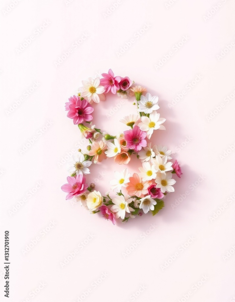Obraz premium International Women's Day card with flowers