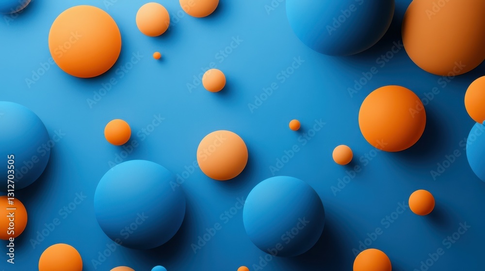 A group of blue and orange circles on a blue background A group of blue and orange circles on a blue background