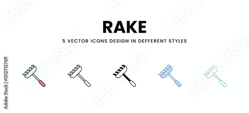 Rake vector icons set stock illustration.