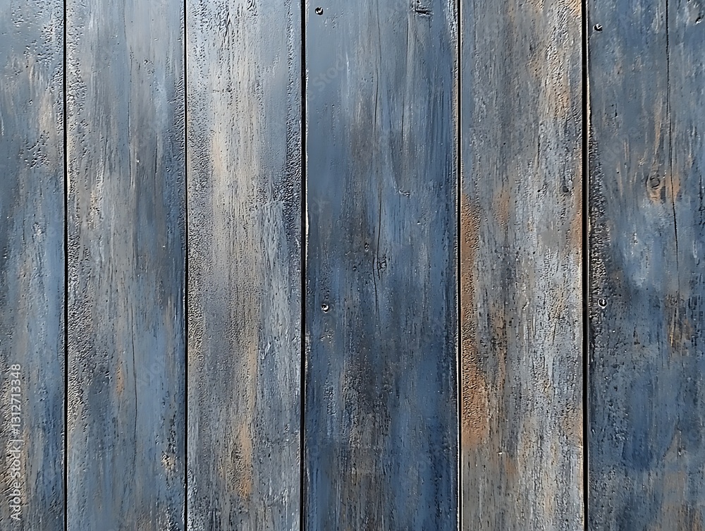 Naklejka premium Weathered blue stained wood panels background with rustic texture