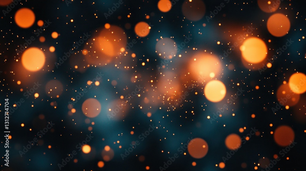 Fototapeta premium Abstract Orange and Blue Bokeh Lights Background
