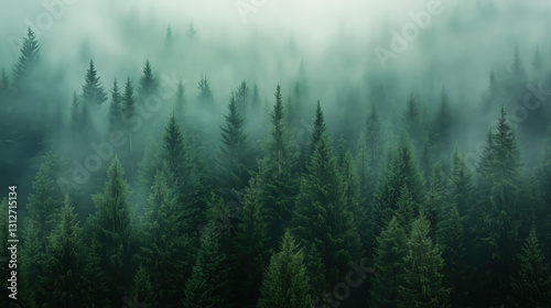 Aerial View of a Dense Forest in Remote Control Aerial Style – High-Resolution Photo with Rich Detail, Green and Deep Black Tones