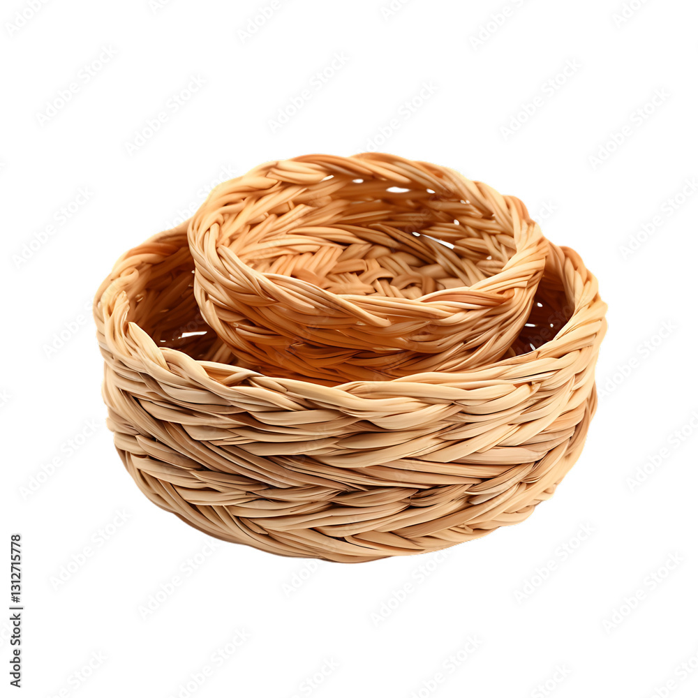 Obraz premium PNG Cutout of Fresh Langsats in a Straw Basket with Transparent Backdrop for Digital and Graphic Design Use