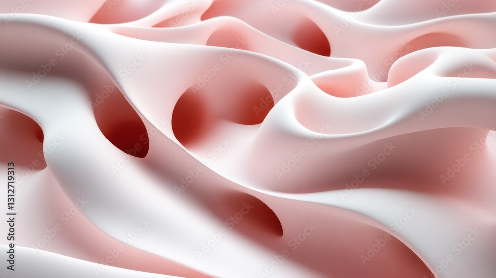 Fototapeta premium Abstract Pink Wave Landscape 3D Render