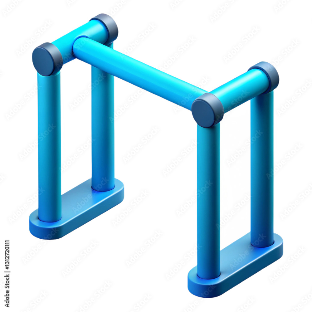 3D Pull Up Bar Gym Equipment Illustration 3D Pull Up Bar Gym Equipment Illustration