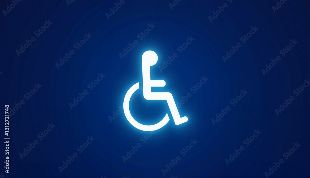 Accessible symbol illuminated against dark background Accessible symbol illuminated against dark background