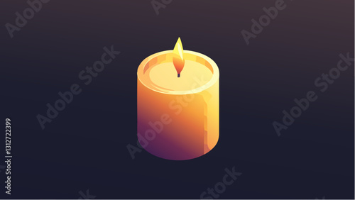 Minimalist Candle Design with Warm Glow