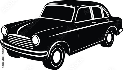 vector illustration of a car silhouette isolated on white background