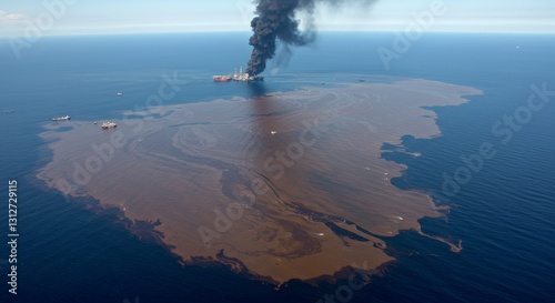 Deepwater Horizon Oil Spill Disaster: Environmental Catastrophe - A devastating oil spill, environmental pollution, ecological damage, marine life destruction
