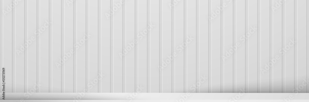 Obraz premium White panelled wall studio backdrop