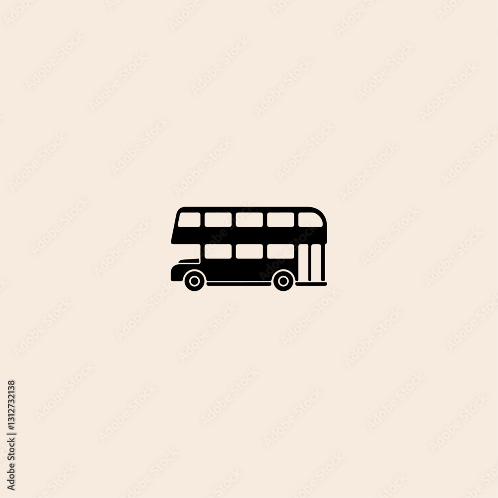 Double Decker Bus icon flat vector design. Double Decker Bus icon flat vector design.