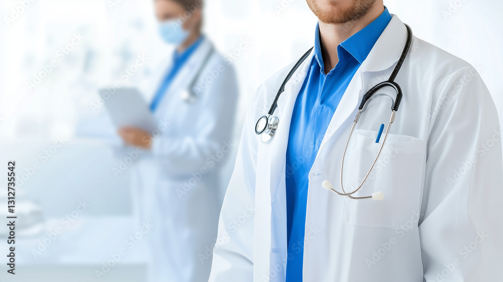 Medical Banner with Healthcare Workers and Space for Text Medical Banner with Healthcare Workers and Space for Text